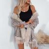 Autumn and Winter Women Leopard Loose Bat Sleeve Cross Border Cloak Cardigan Knitwear V-Neck Sweater