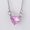 Women Necklace Elegant Temperament Hypoallergenic Gift Fashion Jewelry Shiny Faux Crystal Heart Pendant Ladies Clavicle Necklace for Dating