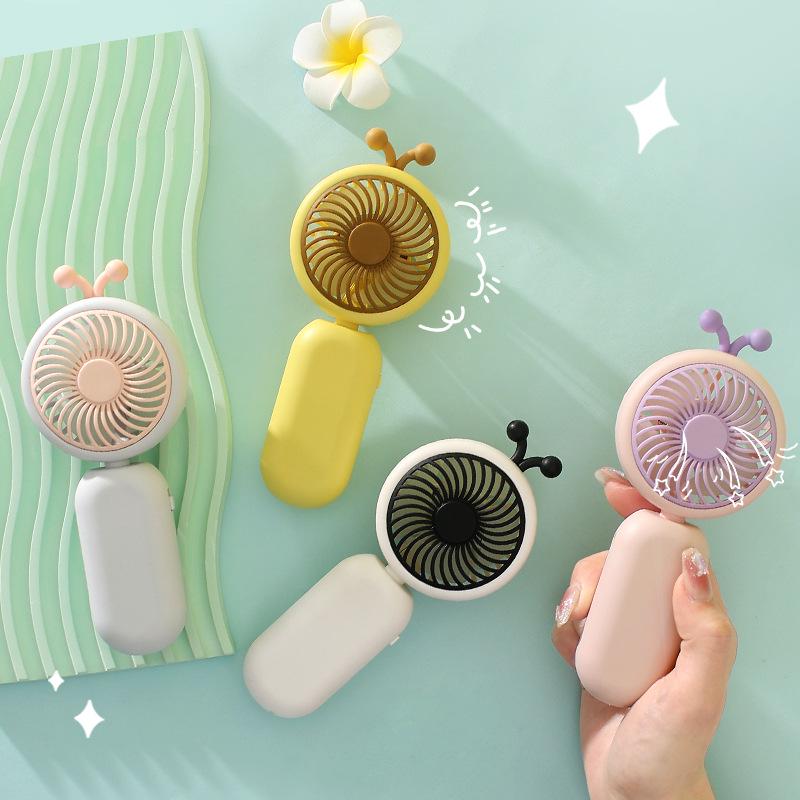 Rechargeable USB Mini Cartoon Snail Fan - Handheld & Desktop Electric Fan Gift