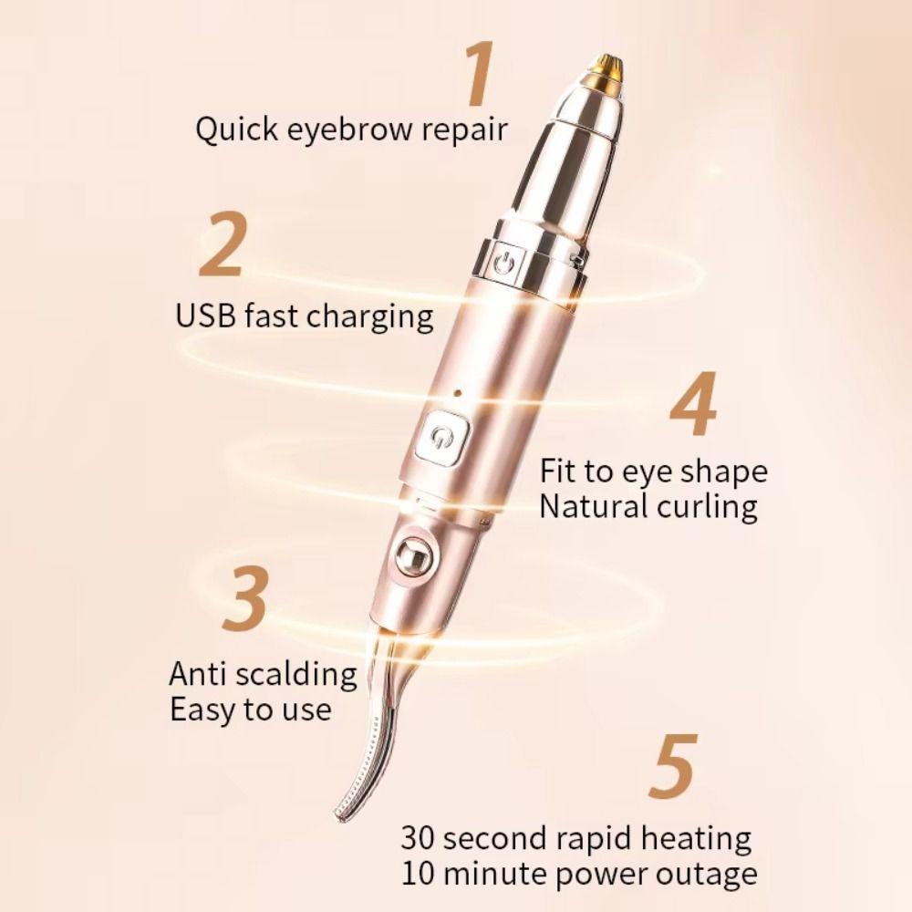 Dual Head Heated Eyelash Curler Two-Gear Temperature Adjustment 2 in1 Eyelash Clip  Party