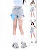 2024 Лето Ретро Горячая Девушка А-силуэта Свободные Джинсовые Шорты Офисные Леди Y2k Повседневные С Высокой Талией Американский Стиль Тонкие Шорты Корейская Мода