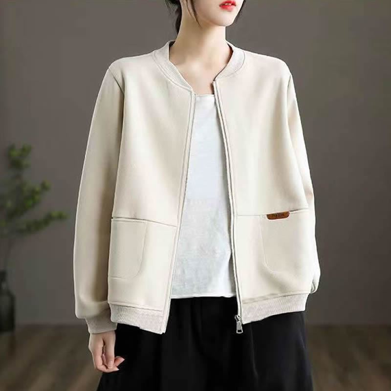 Sports Casual Baseball Jacket Loose Fit Outerwear for Women