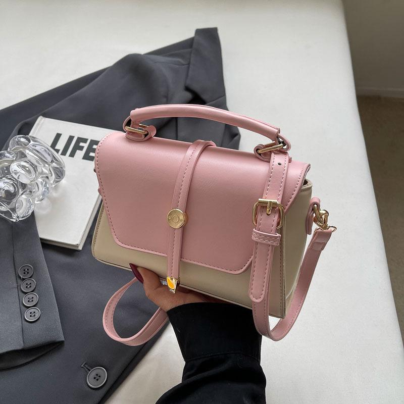 Женская сумка через плечо контрастного цвета, маленькая квадратная сумка