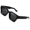 Retro Fashionable Rectangular Sunglasses Glasses Color Lens Men Women Rectangular Classic Black Glasses UV400 [SHEEN KELLY]
