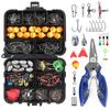 Fishing Accessories Set with Tackle Box 263pcs/Set Including Plier Jig Hooks Sinker Weight Swivels Snaps Sinker Slides