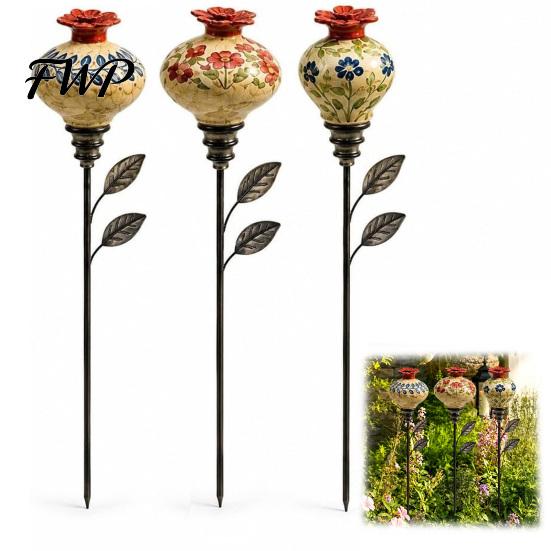 Rustic Floral Nectar Feeder Hummingbird Garden Stake, Vintage Resin Flower Decorative Feeder, Wild Style Bird for Yard Backyard Hummingbirds Artistic
