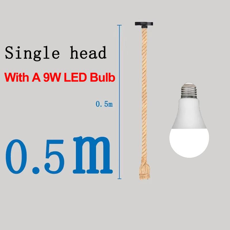 Подвесной светильник из плетеной веревки, Деревенский патрон E27, Полуприлегающий монтаж, Освещение для столовой, бара, кухни, Лампочка в комплект не входит, Кухня