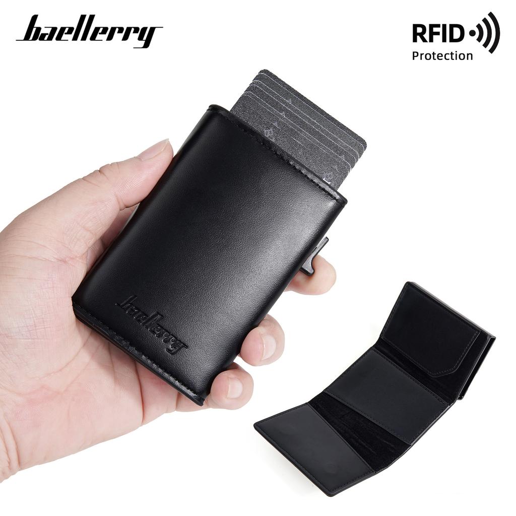 Новая мужская картхолдер, бизнес RFID автоматическая карта, боковой выдвижной кардхолдер, молния, магнитный кошелек для мужчин