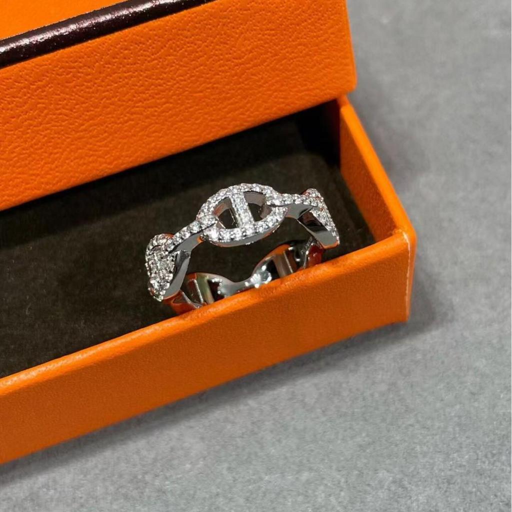 V Gold High Version Женское Толстое Кольцо-Пирсинг Носа из Розового Золота 18 карат с Полным Алмазом Высокой Твердости - Модное и Универсальное Кольцо Серии H.