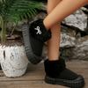 Fashion Soft Thick Bottom Non Slip Furry Snow Boots Women 2025 Winter Chunky Platform Fluffy Fur Ankle Boots Warm Plush Bowknot Shoes