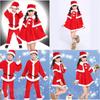 Premium Quality Velvet Kids Santa Claus Costume Red Christmas Outfit For Boys And Girls