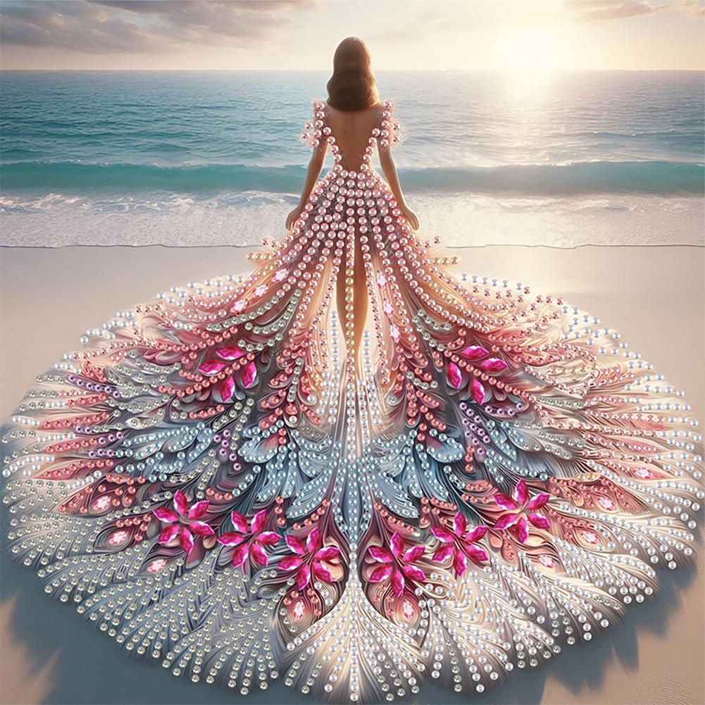 Набор для алмазной вышивки 5D DIY с частичной выкладкой специальными стразами, украшение для искусства, красивая девушка, украшение для дома, рождественские подарки на день рождения, 30x30 см