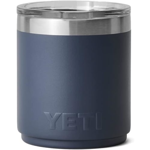 YETI Rambler Lowball, Vacuum Insulated, Stainless Steel, Stackable, with Mug Slider Lid, Navy, 296ml