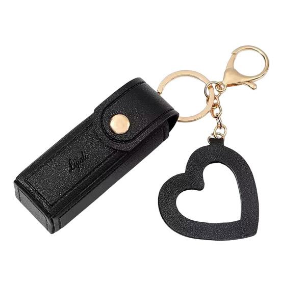 Сумка для помады, брелок для ключей, зажим-лобстер, мини-контейнер для помады из нержавеющей искусственной кожи с подвеской в ​​виде сердца, кошелек, органайзер для ключей, держатель для ключей