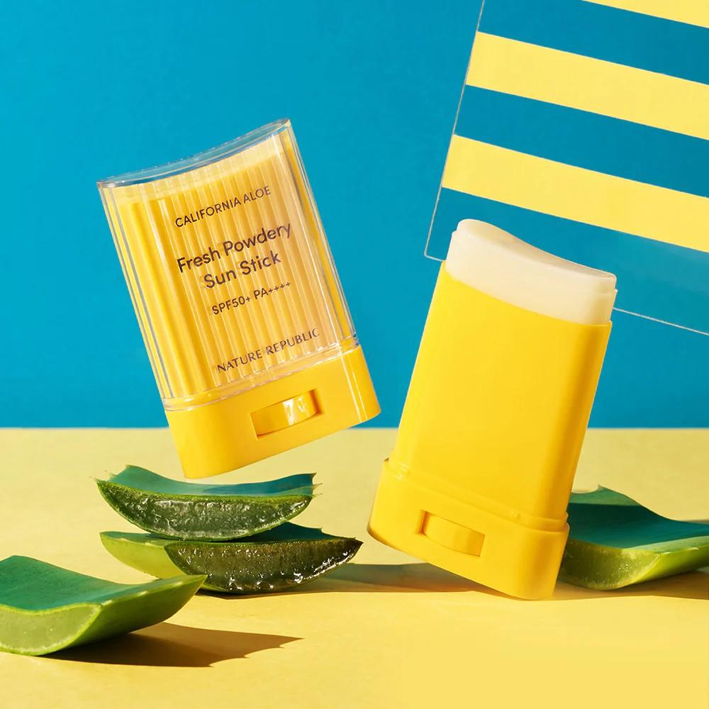 Nature Republic California Aloe Fresh Пудровый солнцезащитный стик SPF 50+ PA++++ 24 г