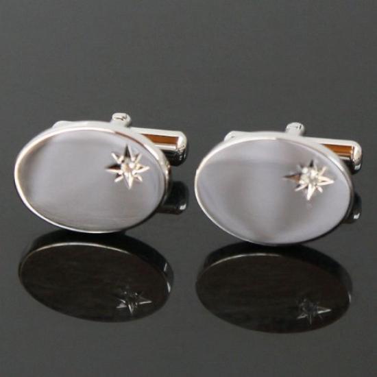 Мастерская запонок Камакура Запонки с лунным камнем, рожденным в июне jc001-a-6