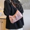 Pleated Bowknot Crossbody Bag Korean Style Pu Dumpling Bag Elegant Y2k Shoulder Bag  Outdoor