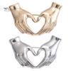 Creative Hands-in-Heart Brooch Pin Simple Elegant Retro Sweater Pin Suit Lapel Badge Coat Accessories