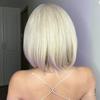 Light Blonde Synthetic Wigs with Bangs Short Straight Bob Hair Wig for Women Cosplay Daily Natural Hair Heat Resistant Fibre Wig
