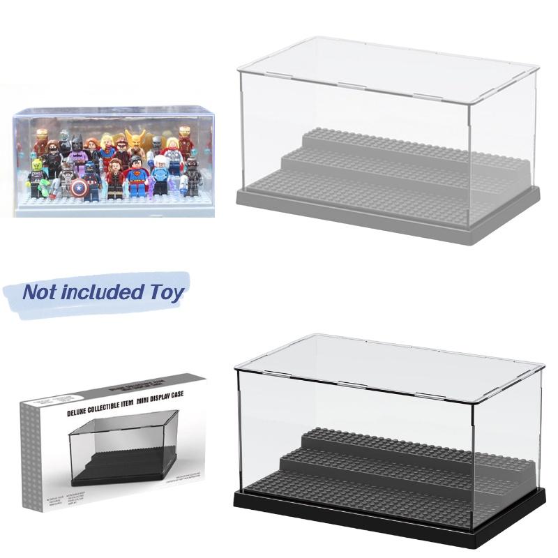 Multicolor Base With Transparent Panel Diy Building Block Display And Storage Box
