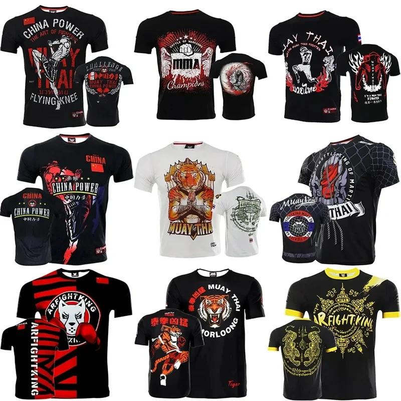 Muay Thai 3D Printed Sports T-shirt Men's Outdoor Fitness Training Suit Summer Casual Fashion Short Sleeved O-neck Clothing
