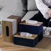 Bamboo Cover Tissue Box with Solid Wood Storage Box Home Table Decoration Organizer  Tissue Box Holder  Car Tissue Holder