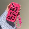 Ins Korean Cute Letter Pink Love Heart Bracelet Cool Phone Case For Iphone 14 13 12 11 Pro Max Y2k Wavey Shockproof Soft Cover