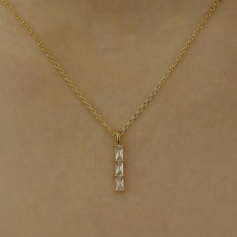 Shertz Tres Square Cubic Necklace (14k)