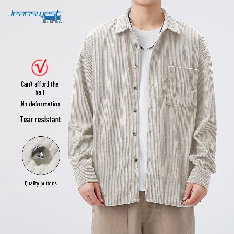 Мужская рубашка-куртка в полоску с длинным рукавом Jeanswest