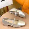 Fairy Style Commuter Loafer Single Shoes Female 2025 Autumn Korean Version of the New Shallow Mouth One Pedal Thick Heel Mary Jane Single Shoes