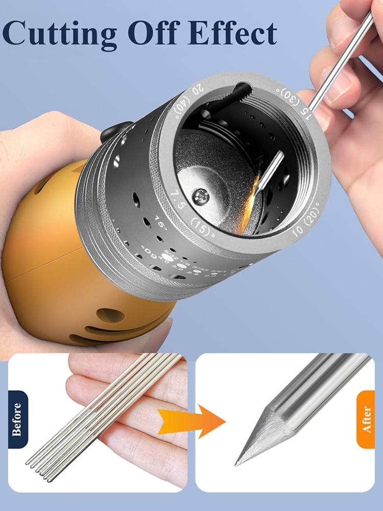 1PC Tungsten Electrode Sharpener Grinder Grinding Head TIG Welding Tools Set with 10pcs Grinding Dics and 3pcs Extension Rods