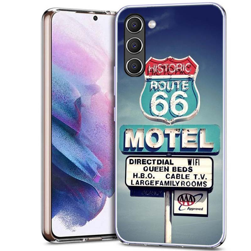 America Route 66 Phone Case for Samsung A54 A14 A24 A34 A17 A37 A57 A55 A35 A25 A15 A13 A23 A33 A53 A07 A05S A04S A03 A73 Galaxy