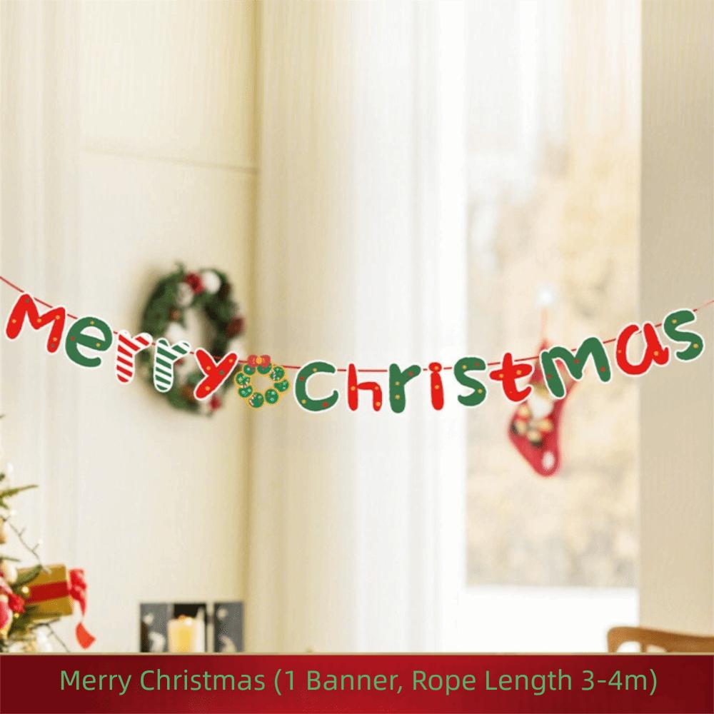 Бумажный рождественский баннер Рождественская тематика Дизайн вымпела Гирлянда Рождественские украшения Настенное подвесное украшение
