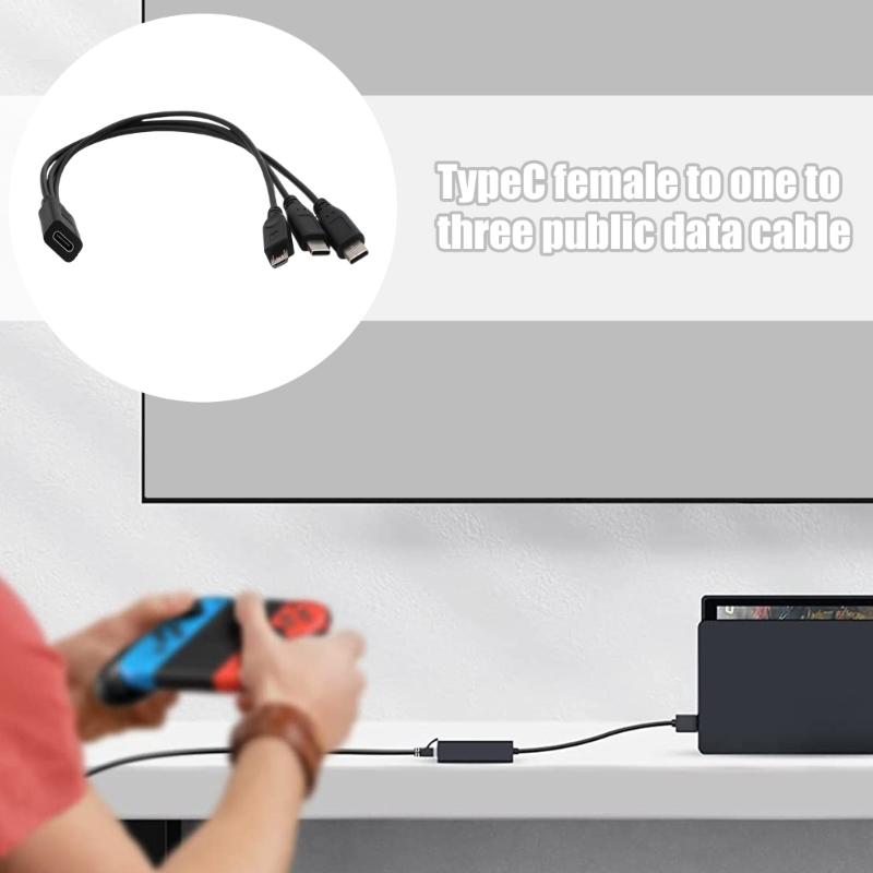 USB Type C Splitter Chargers Cable Highly speed Data Transfer Cord Compactly 30cm Length for Smartphones Accessories