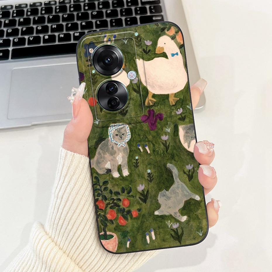 Защитный чехол для линз для OPPO Reno11 F CPH2603 Модный окрашенный мягкий силиконовый задний чехол для чехлов телефона Oppo Reno 11F 5G