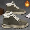 Men's Boots Winter Fashion Waterproof Leather Snow Boots Plush Warm Cotton Shoes Casual Anti Slip Outdoor Hiking Ankle Boots