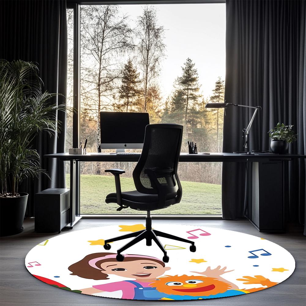 Ms. Rachel Printed Round Rug Carpet Chair Rug Area Rug Entryway Doormats,for Office Chair Living Room Bedroom Kitchen Room.