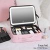 Косметичка большой вместимости с зеркалом, подсветкой и съемными разделителями - Портативный дорожный органайзер для косметики