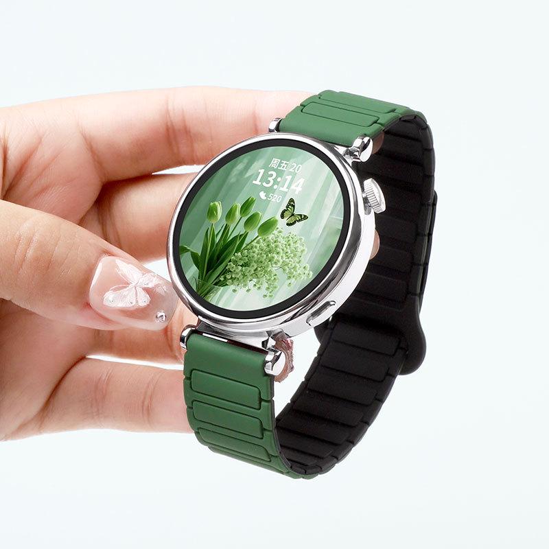 Совместимый силиконовый ремешок с магнитной застежкой для Huawei GT5/GT4 и Samsung Watch5 - Идеально подходит для осени и зимы.