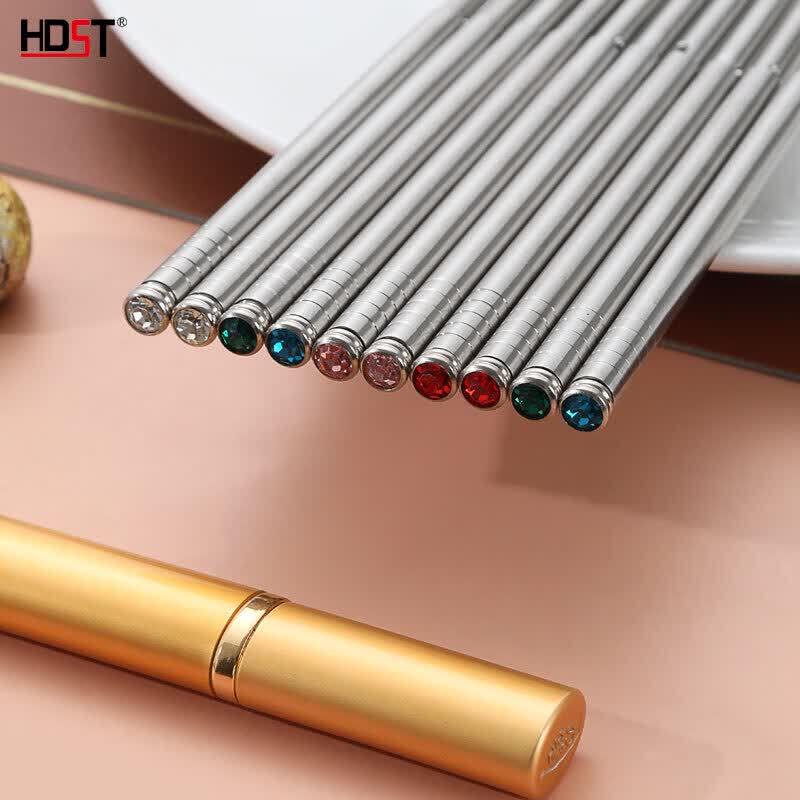 Diamond Accent 304 Stainless Steel Portable Chopsticks