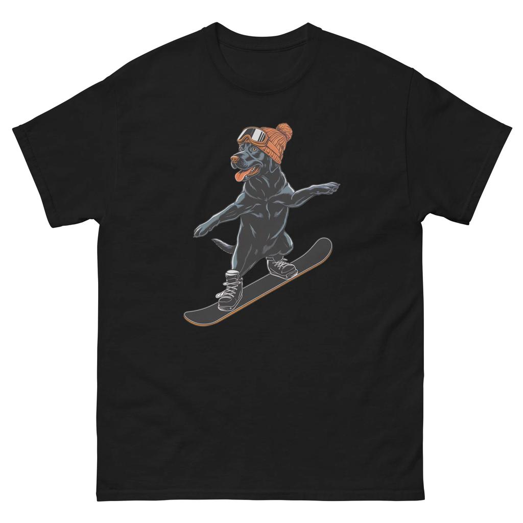 Black Lab Labrador Snowboarding Fun Snowboarder T-Shirt