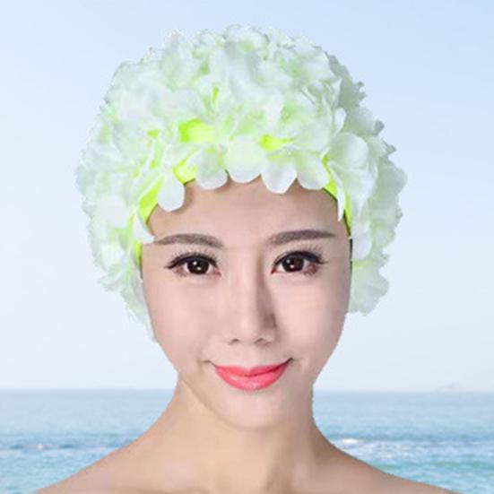 Пляжная шапочка для плавания с цветочным декором, мягкая дышащая защита ушей, эластичная женская шапка для подводного плавания, головной убор