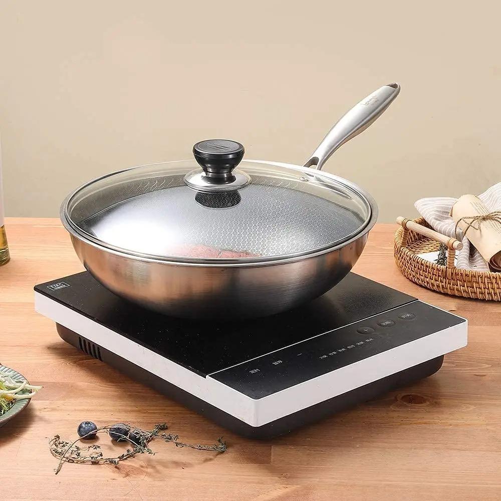 Universal Pot Cover Tempered Glass Pot Lid Durable Wok Pan Lid  Kitchen Accessories