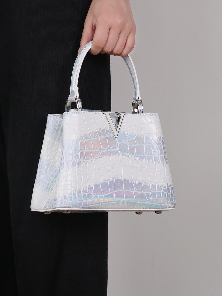 Сумка класса люкс Himalaya V-образной формы с градиентом и узором под змею (2024)