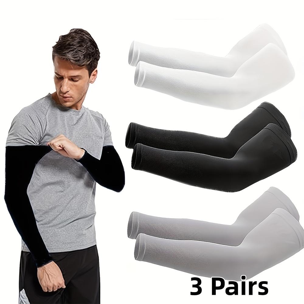 3 Pairs Ice Silk Arm Sleeves, UV Protection Cooling Sleeves, Breathable Stretch Sunscreen Sleeves for Cycling & Outdoor Sports