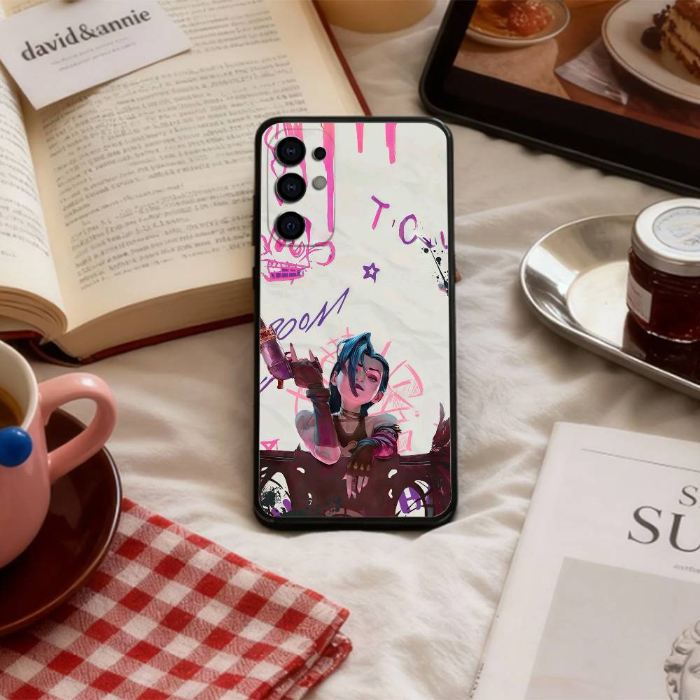 F-Fashion J-JiNxES G-Game Cool Phone Case For Samsung S 25,24,23,22,30,21,10,9,Ultra,Plus,Lite,FE,4,5 G Soft Black Case