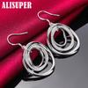 925 Sterling Silver Three Circle Drop Earring Jewelry