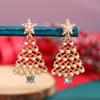 European Style Christmas Tree Earring Zinc Zinc Alloy Xmas Tree Ear Drop Luxurious Ear Pendants  Party