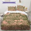 Anne of Green Gables Pattern Bedding Home Decoration Birthday & Festival Gift (1 * duvet cover + 2 * pillowcase, without core)