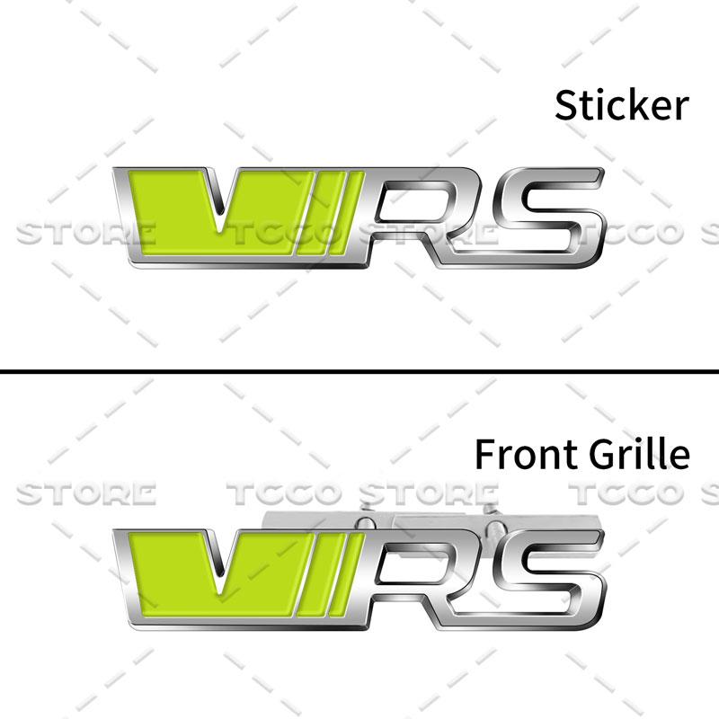JBIW9 3D Chrome Metal Car Styling VRS Logo Front Grille Emblem Sticker For Skoda Octavia Fabia Rapid Superb Kodiaq Rear Trunk Decor